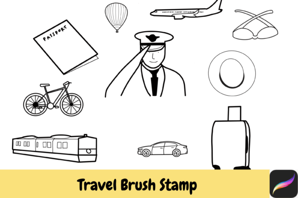 Download Travel Procreate Brush Stamps IPAD - Procreate Collection