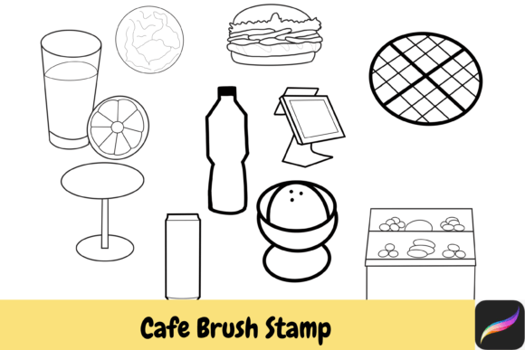 Download Cafe Procreate Brush Stamps IPAD - Procreate Collection