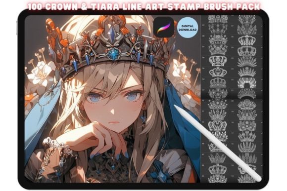 Download Procreate Crown &amp; Tiara Stamp Brush Set - Procreate Collection