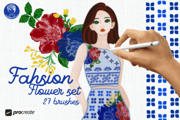Download Fashion Flower Set 27 Procreate Brushes - Procreate Collection