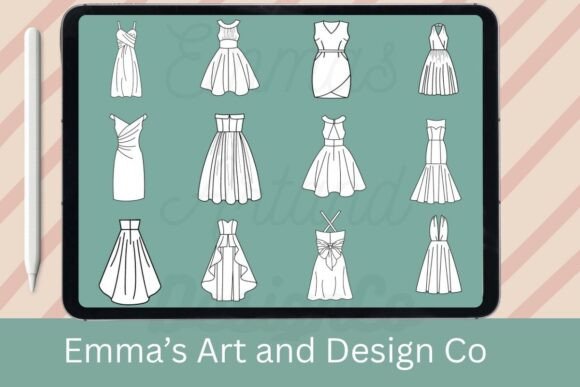 Download 12 Dresses Procreate Brush Set - Procreate Collection