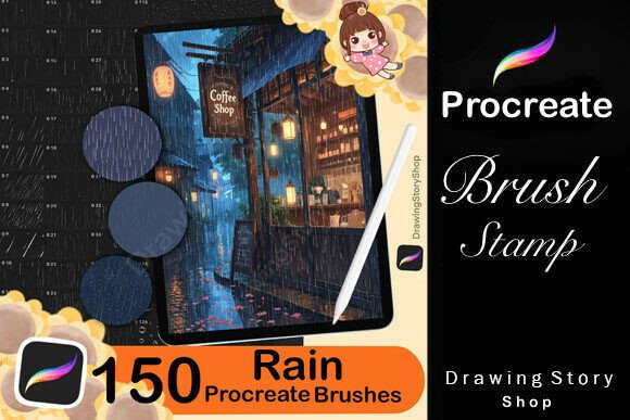 Download 150 Procreate Rain Textures Brushes - Texture Collection