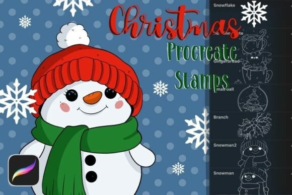 Download Christmas Brush Stamp for Procreate - Procreate Collection