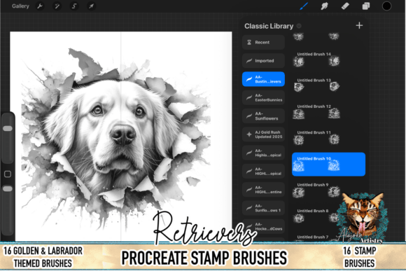 Download Golden Retriever Procreate Brushes - Procreate Collection