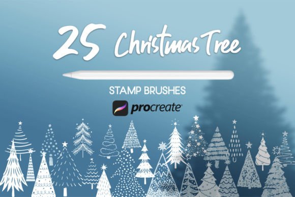 Download Christmas Tree Procreate Stamp Brushes - Procreate Collection