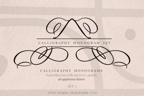Download Amalia Calligraphy Monogram Set 3 - Calligraphy Collection