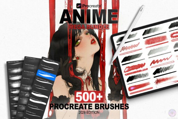 Download 500 Anime Procreate Brushes Mega Bundle - Procreate Collection