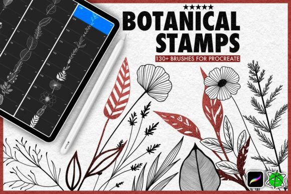 Download 137 Botanical Stamps for Procreate - Procreate Collection