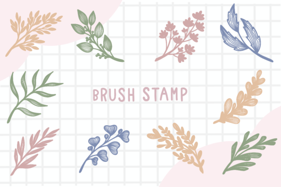 Download Line Art Leaf Brush Stamp Procreate - Procreate Collection