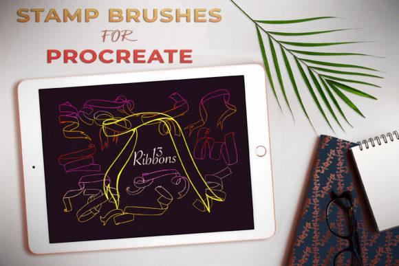 Download Ribbon Procreate Stamp Brushes - Procreate Collection