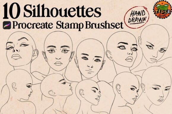 Download 10 Female Silhouettes Procreate Brushset - Procreate Collection