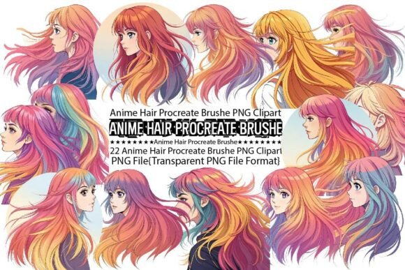 Download Anime Hair Procreate Brushe Sublimation - Procreate Collection