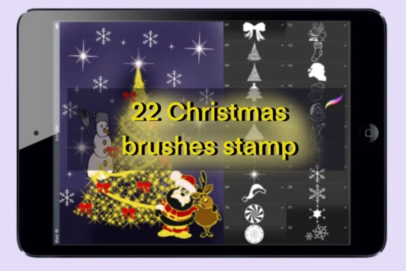 Download 22 Brushes of Christmas Stamps for Procreate Set - Procreate Collection