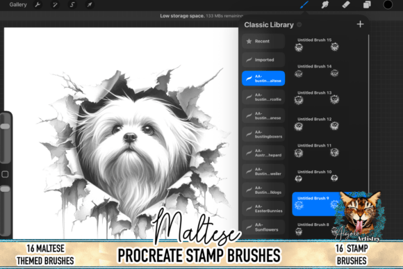 Download Maltese Procreate Brush Stamps - Procreate Collection