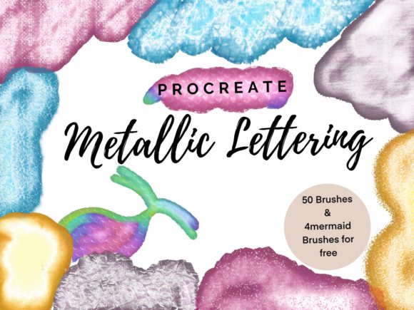 Download 50 Metallic Lettering for Procreate - Procreate Collection
