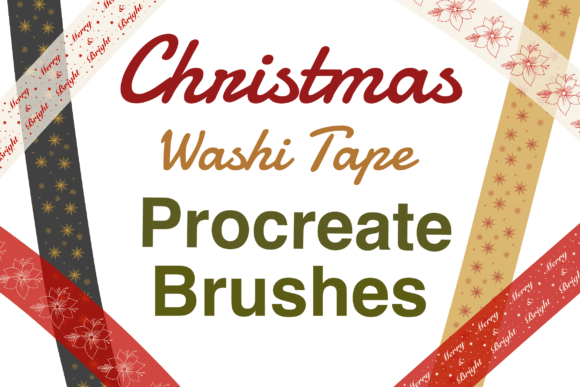 Download Christmas Washi Tape Procreate Brush Set - Procreate Collection