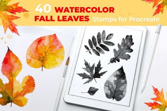 Download Watercolor Fall Leaves Procreate Stamps - Procreate Collection