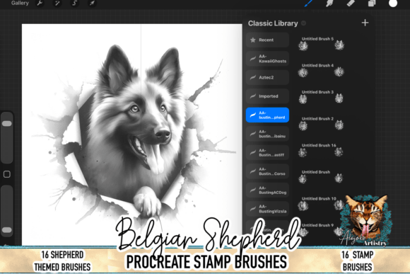 Download Belgian Shepherd Procreate Brush Stamps - Procreate Collection