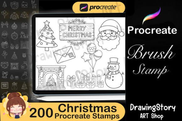 Download 200 Procreate Christmas Stamps - Procreate Collection