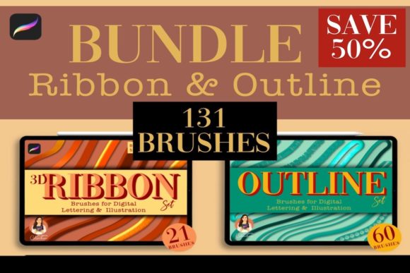 Download 131 Ribbon and Outline Procreate Bundle - Procreate Collection