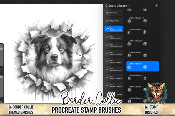 Download Border Collie Procreate Brush Stamps - Procreate Collection