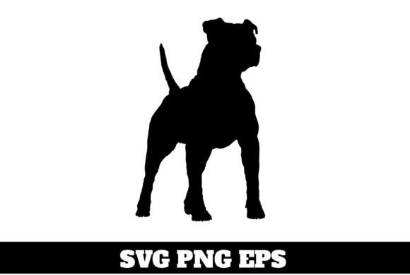 Download American Pit Bull Stands Dog Silhouette - Premium Bundle