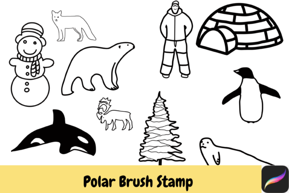 Download Polar Winter Procreate Brush Stamps IPAD - Procreate Collection