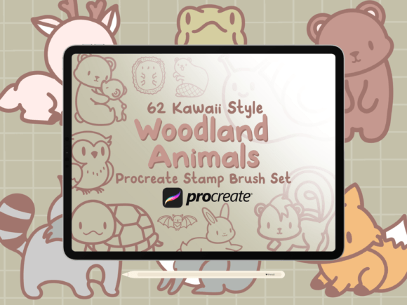 Download Woodland Animals Procreate Stamp Brushes - Procreate Collection