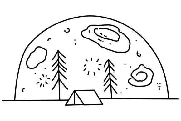 Download NightTentLandscape Procreate Brush Stamp - Procreate Collection