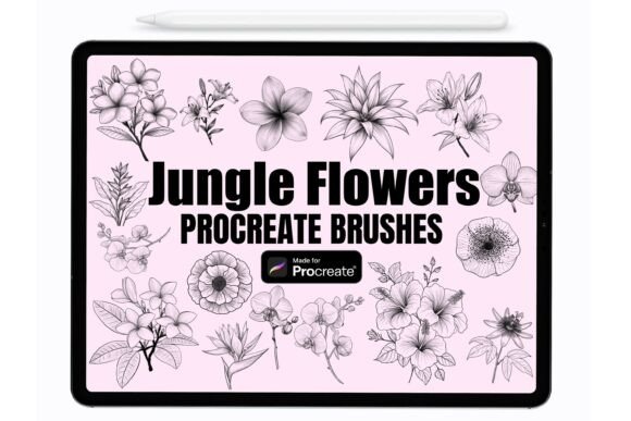 Download Jungle Flowers Procreate Stamps - Procreate Collection