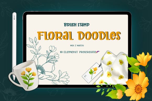 Download Doodle Floral Brushes Stamp Procreate - Procreate Collection