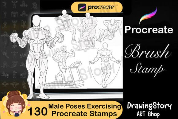 Download 130 Procreate Body Poses Exercising - Procreate Collection