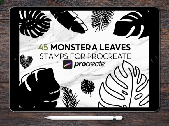 Download Monstera Leaf Procreate Stamp Brush Set - Procreate Collection