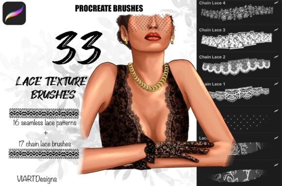 Download Lace Texture Brushes for Procreate - Texture Collection