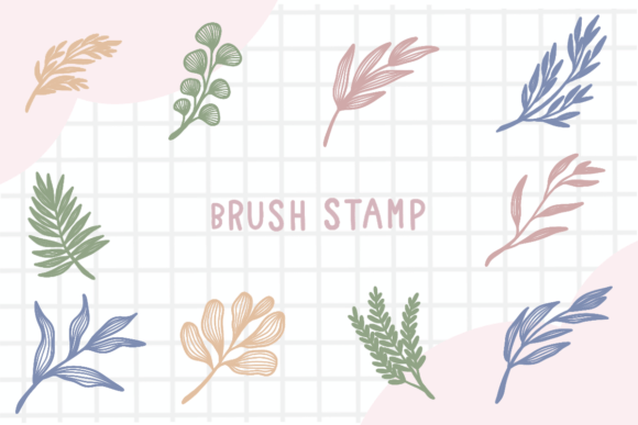 Download Line Art Leaf Procreate Brush Stamp - Procreate Collection