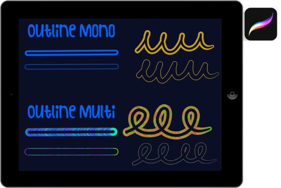 Download Procreate Brush Outline Mono and Multi - Procreate Collection