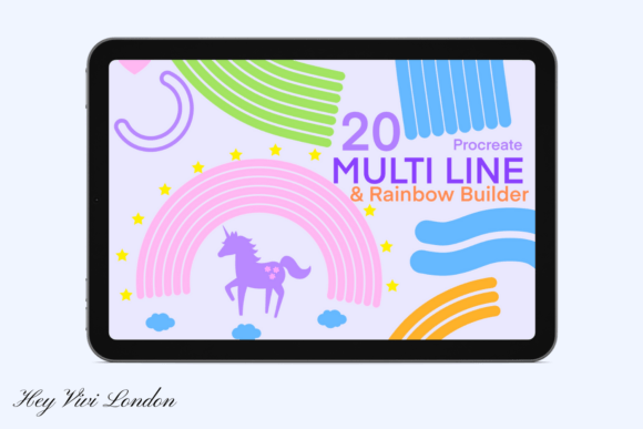 Download PROCREATE Multi Line Brushes &amp; Rainbow - Procreate Collection