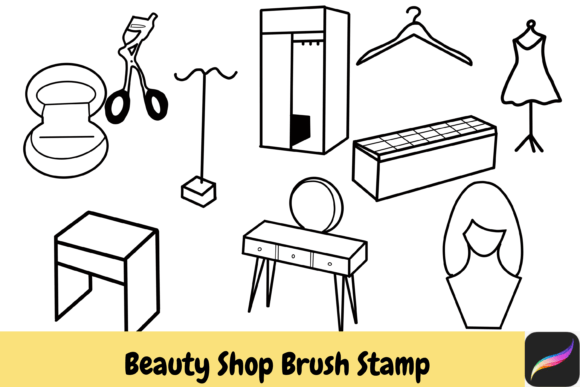 Download Beauty Shop Procreate Brush Stamps IPAD - Procreate Collection