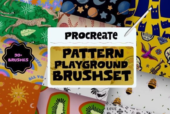 Download 128 Procreate Patterns Brushset - Procreate Collection