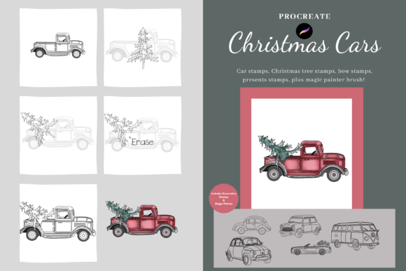 Download Christmas Cars for Procreate Toolkit - Procreate Collection