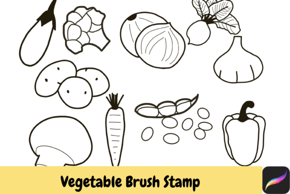 Download Vegetable Procreate Brush Stamps IPAD - Procreate Collection