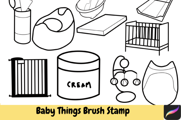 Download Baby Things Brush Stamps Procreate IPAD - Procreate Collection