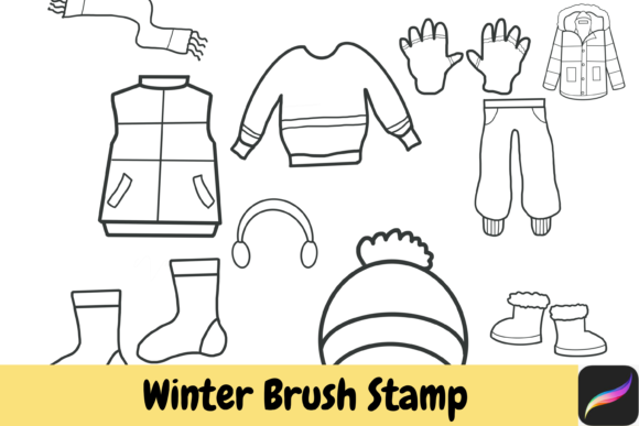 Download Winter Procreate Hand Drawn Brush Stamps - Procreate Collection