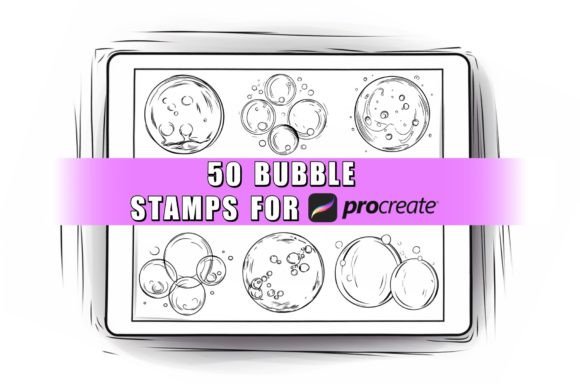 Download 50 Bubble Procreate Stamps Brushes - Procreate Collection