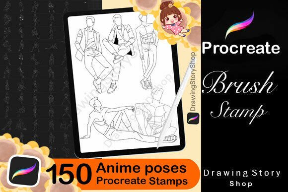 Download 150 Anime Procreate Male Stamps - Procreate Collection