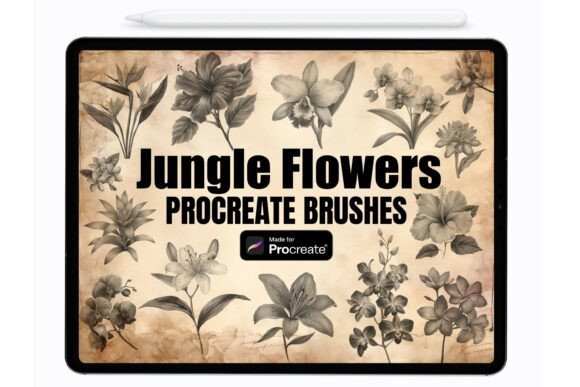 Download Jungle Flowers Procreate Stamps Brushes - Procreate Collection
