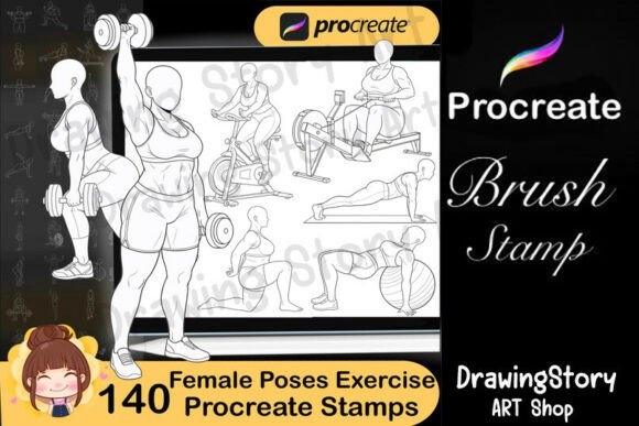 Download 140 Procreate Female Poses Exercise - Procreate Collection