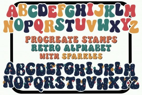Download Procreate Retro Alphabet Letter Stamps - Procreate Collection