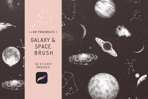 Download 55 Procreate Galaxy and Space Brushes - Procreate Collection