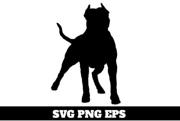 Download American Pit Bull Stands Dog Silhouette - Premium Resources
